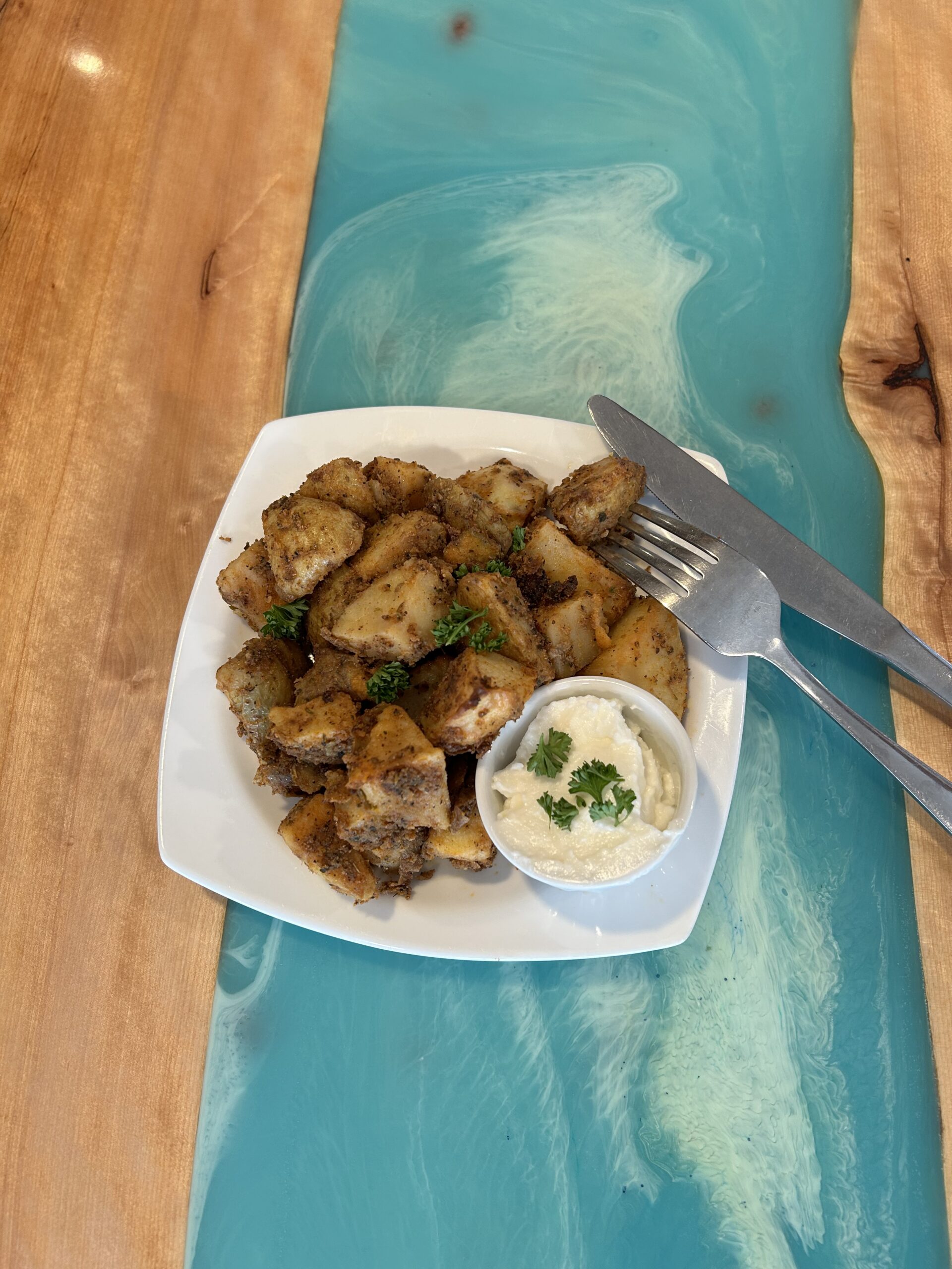 Café-style roasted potatoes served at Cinnamon Soul Café